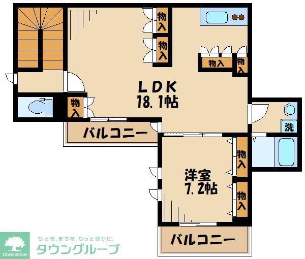 FAMIGLIA(1LDK/2階)の間取り写真
