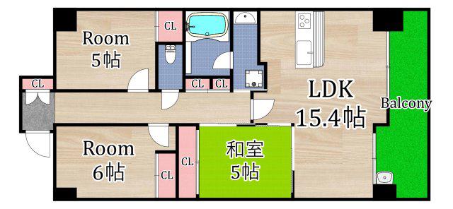 レジディア都島I(3LDK/9階)の間取り写真