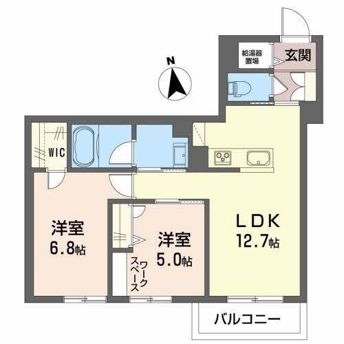 レノ ルアナ(2LDK/3階)の間取り写真