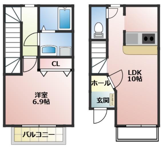 ヨーロピアンシャレー鵜ケ池(1LDK/1階)の間取り写真