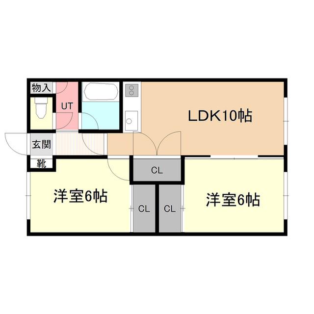 小松田ビル(2LDK/2階)の間取り写真