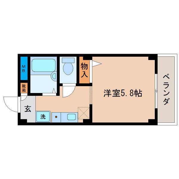 塙田壱番館(1K/2階)の間取り写真