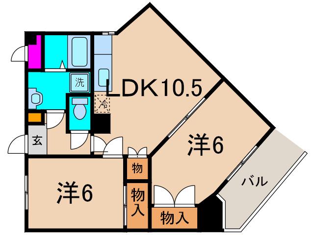 ロイヤルプラザ(2LDK/2階)の間取り写真