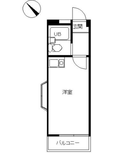 スカイピア葛西3(1K/2階)の間取り写真