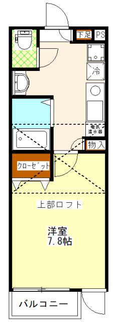 ソレイユ新小岩(1K/2階)の間取り写真