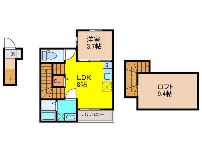 練馬区向山四丁目計画(1LDK/1階)の間取り写真