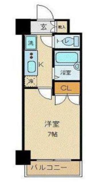 フェニックス三軒茶屋(1K/7階)の間取り写真
