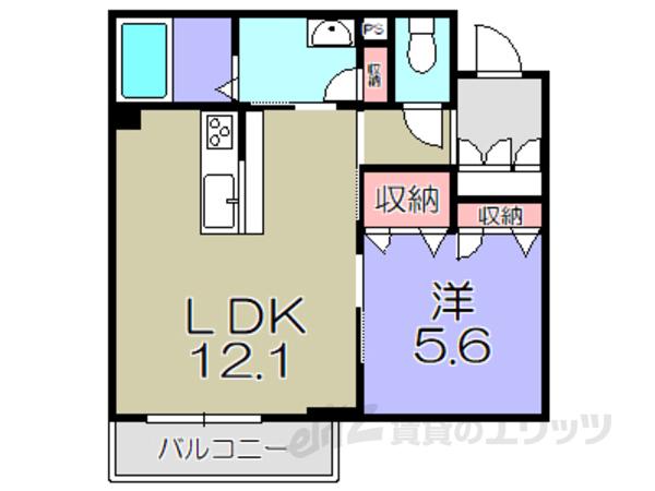 ジャルダン・リス(1LDK/2階)の間取り写真