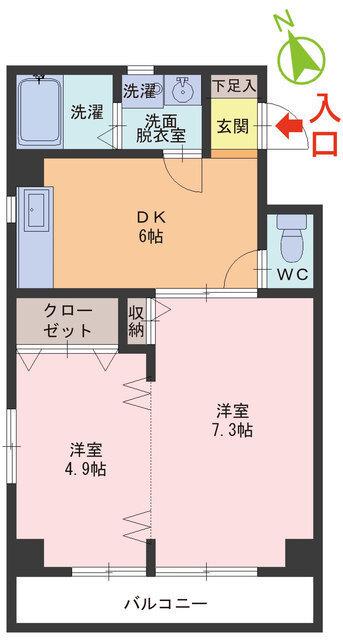 ディライト21(1SDK/3階)の間取り写真