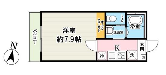 キャメル吉川スリジエ(1K/3階)の間取り写真