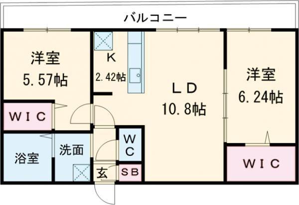 ELITE BASE HOPE II(2LDK/4階)の間取り写真