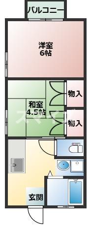 さつま町轟町 2K(2K/2階)の間取り写真
