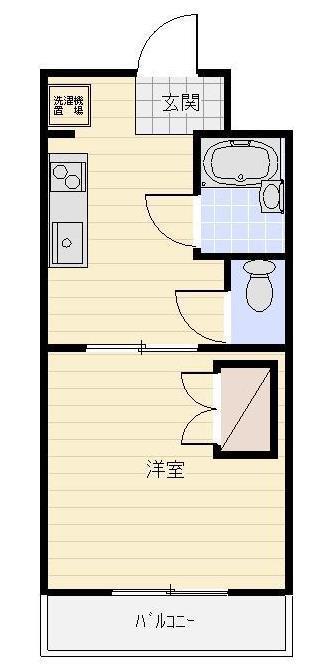 グリーンハイツII(1DK/2階)の間取り写真
