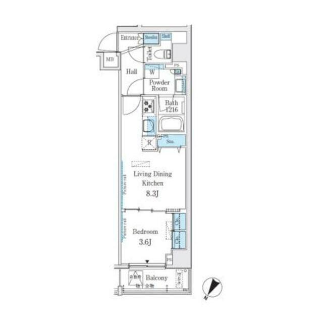BUENA VISTA代々木 部屋番号501(1LDK/5階)の間取り写真
