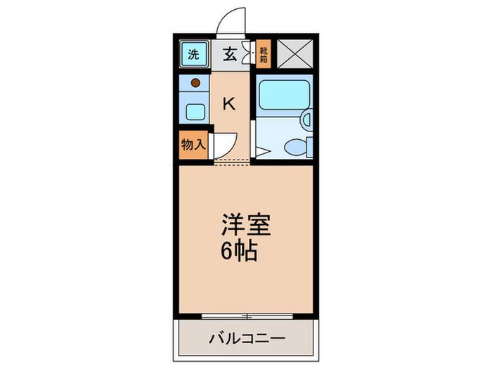 陣屋ハイツ(1K/3階)の間取り写真