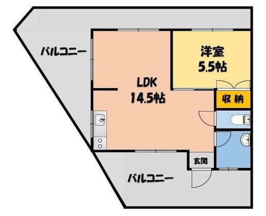 コーポタイセイ(1LDK/3階)の間取り写真