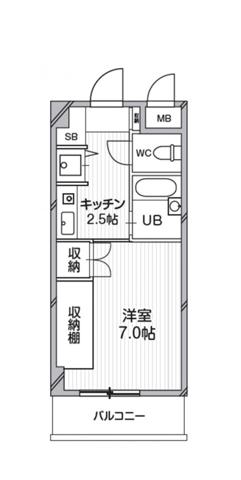 ティーズガーデン都筑ふれあいの丘(ワンルーム/3階)の間取り写真