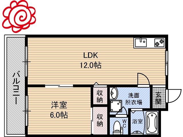 サンビレッジナカニシ(1LDK/2階)の間取り写真
