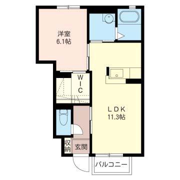 シャーメゾン大道A(1LDK/1階)の間取り写真