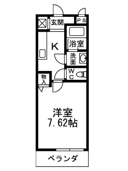 リヴェール東野(1K/2階)の間取り写真