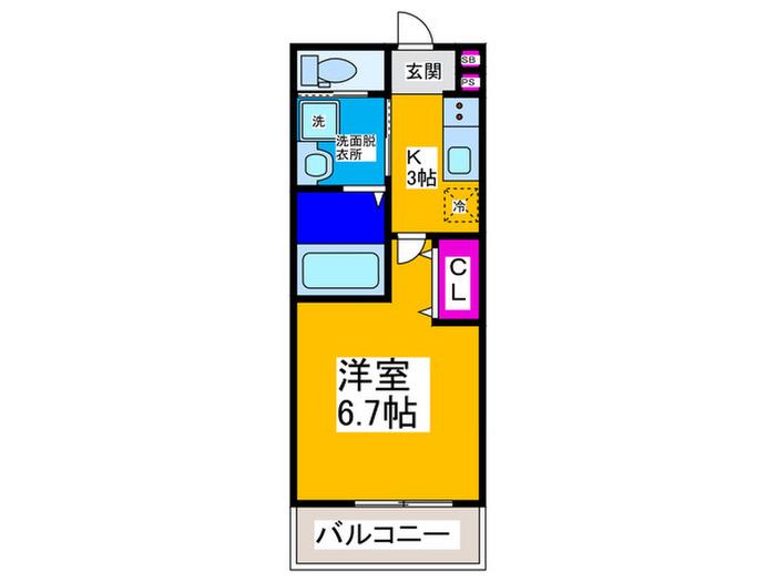 ALEGRIA泉佐野高松東(1K/3階)の間取り写真