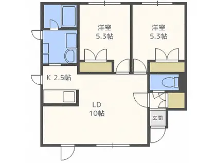 ウッディファミリー(2LDK/2階)の間取り写真
