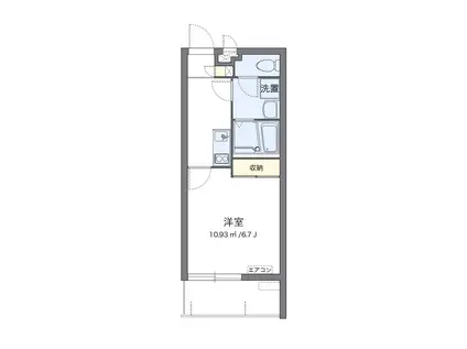 アーク浦西(1K/3階)の間取り写真