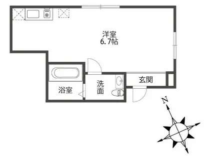 キレイナ中目黒(ワンルーム/1階)の間取り写真