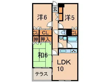 ベル・グランドール(3LDK/1階)の間取り写真