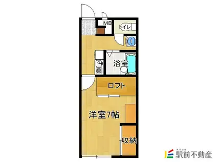 レオパレス美リーフIII(1K/2階)の間取り写真