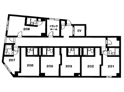 姫路コレクティブハウスPART.1(ワンルーム/3階)の間取り写真