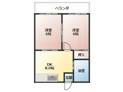 さきまマンション(2DK/3階)の間取り写真