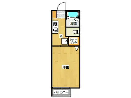 ハウスMセカンド(1K/1階)の間取り写真