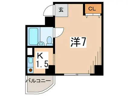 ブライトウエスト江田(ワンルーム/5階)の間取り写真