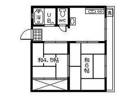 中村アパート(2DK/2階)の間取り写真