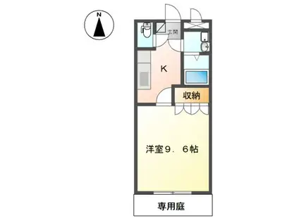 サンシャイン明和(1K/1階)の間取り写真