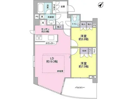 THECENTURYMIYAZAKIDAI(2LDK/1階)の間取り写真
