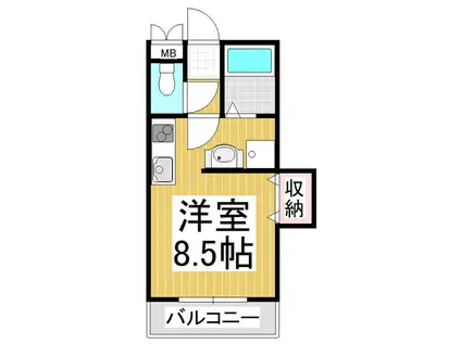 シェトワ江戸浜(ワンルーム/3階)の間取り写真