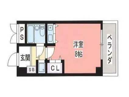 ロイヤルハイツ梅田II(ワンルーム/4階)の間取り写真
