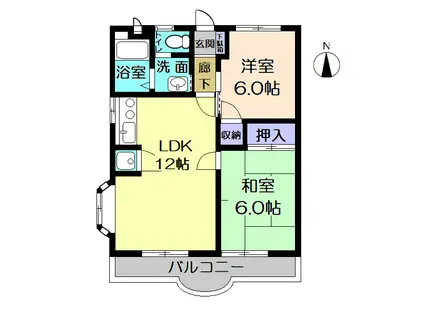 エステートオギシマ(2LDK/3階)の間取り写真