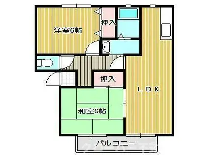 コンフォート田村(2LDK/2階)の間取り写真