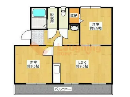 コンチェルト東合川II(2LDK/3階)の間取り写真