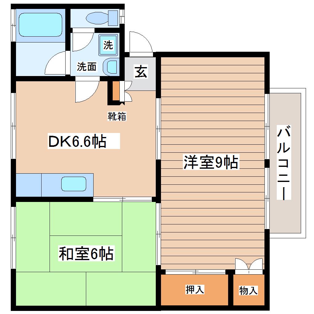 アーバンブリーズ(2DK/1階)の間取り写真