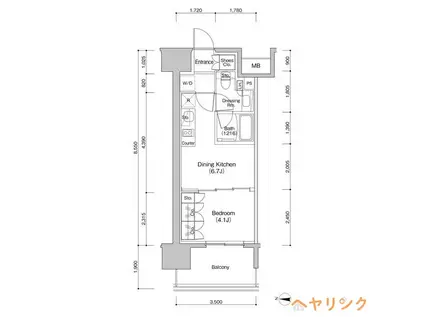 ザ・パークハビオ新栄(1DK/11階)の間取り写真