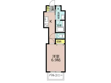 中駒名駅西マンション(1K/3階)の間取り写真