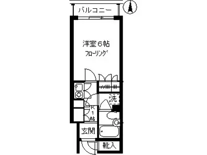 ロジェマン柿の木坂(1K/3階)の間取り写真