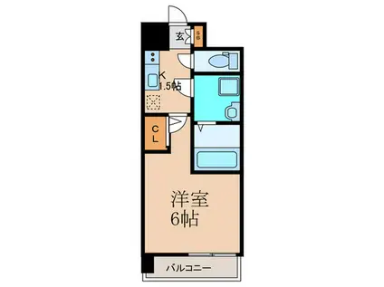 エスリードレジデンス大阪ウエスト(1K/9階)の間取り写真