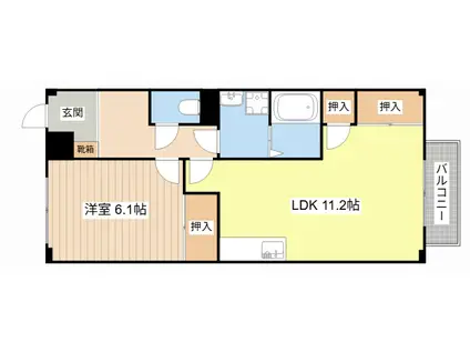 クレストビレッジIII(1LDK/2階)の間取り写真