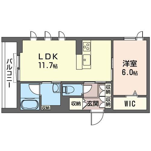 パルテール(1LDK/3階)の間取り写真