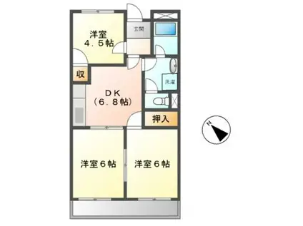 ETOILE中出(3DK/3階)の間取り写真